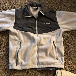 White/Grey Columbia Fleece jacket